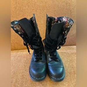 Dr. Martens Triumph 1914 Foldover Black Combat Boots 9